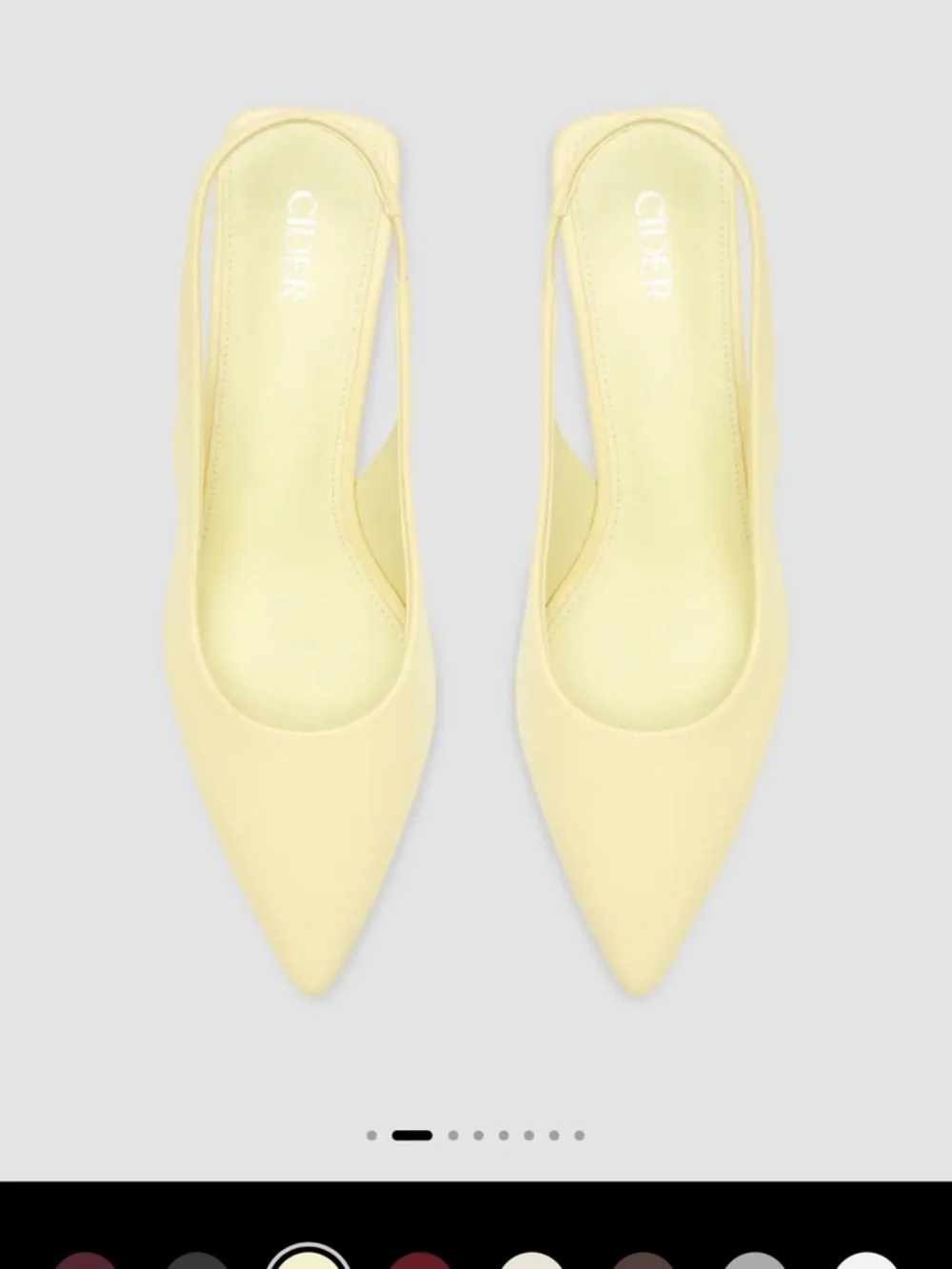 NWT.  Cider Pointed Slingback Kitten Heel Pumps in Pale Yellow - Picture 2 of 8
